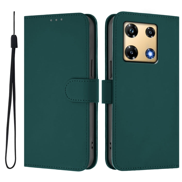 For Infinix Note 30 Pro 4G Skin Feel Solid Color Leather Phone Case with Lanyard