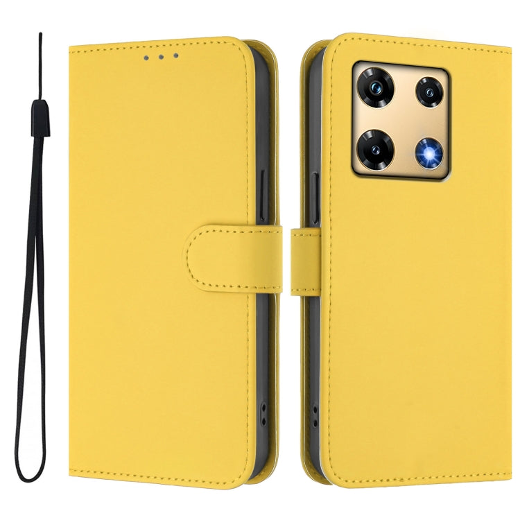 For Infinix Note 30 Pro 4G Skin Feel Solid Color Leather Phone Case with Lanyard