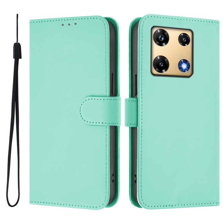For Infinix Note 30 Pro 4G Skin Feel Solid Color Leather Phone Case with Lanyard