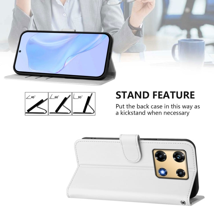 For Infinix Note 30 Pro 4G Skin Feel Solid Color Leather Phone Case with Lanyard