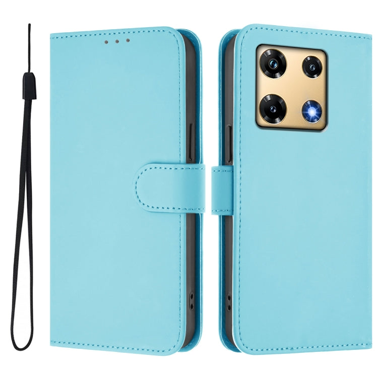For Infinix Note 30 Pro 4G Skin Feel Solid Color Leather Phone Case with Lanyard