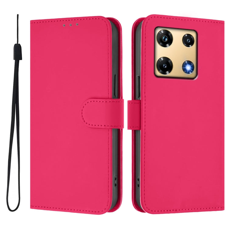 For Infinix Note 30 Pro 4G Skin Feel Solid Color Leather Phone Case with Lanyard