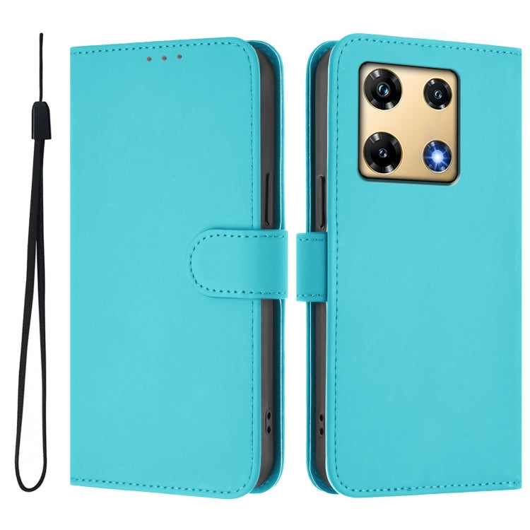 For Infinix Note 30 Pro 4G Skin Feel Solid Color Leather Phone Case with Lanyard