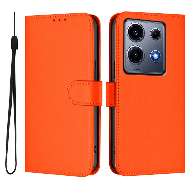For Infinix Note 30 VIP Skin Feel Solid Color Leather Phone Case with Lanyard