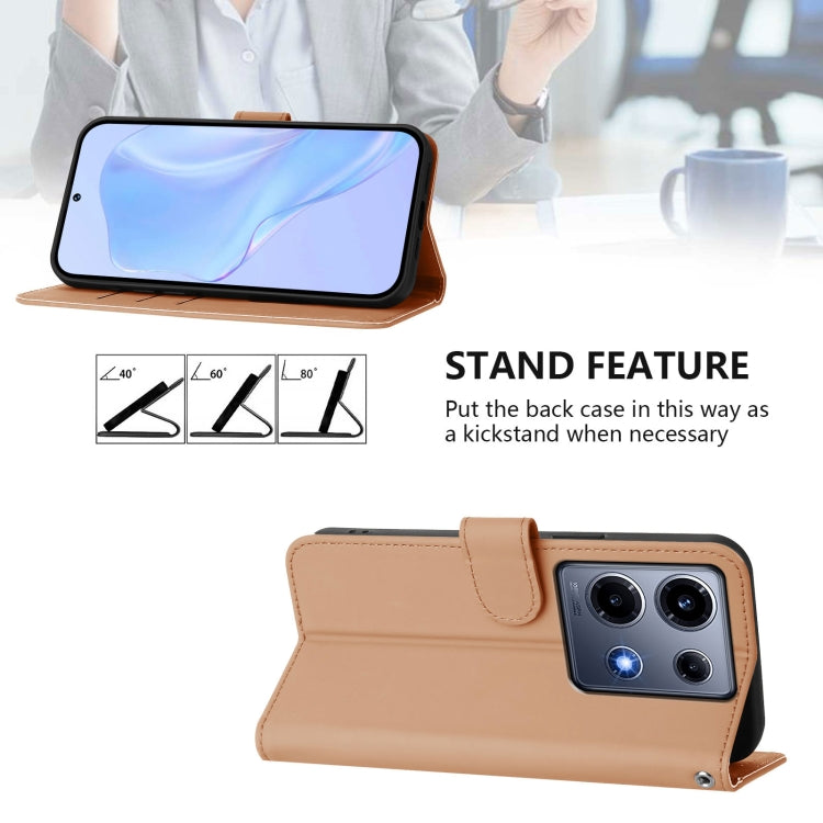 For Infinix Note 30 VIP Skin Feel Solid Color Leather Phone Case with Lanyard