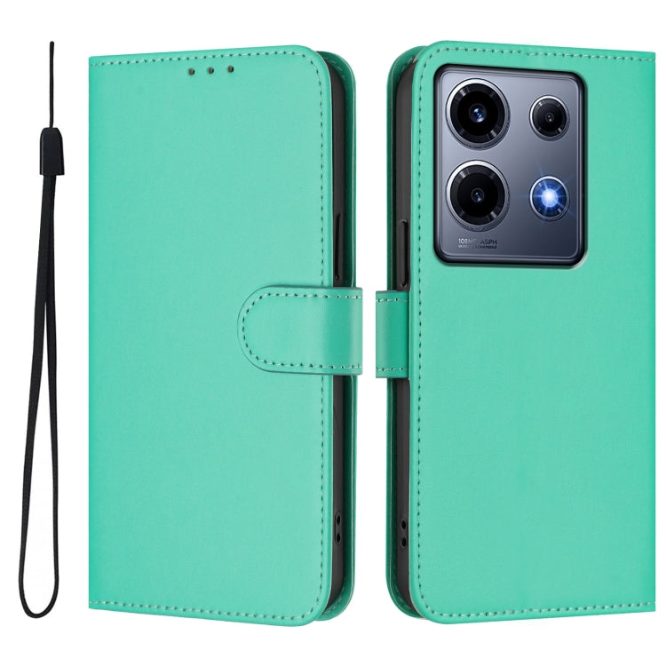 For Infinix Note 30 VIP Skin Feel Solid Color Leather Phone Case with Lanyard