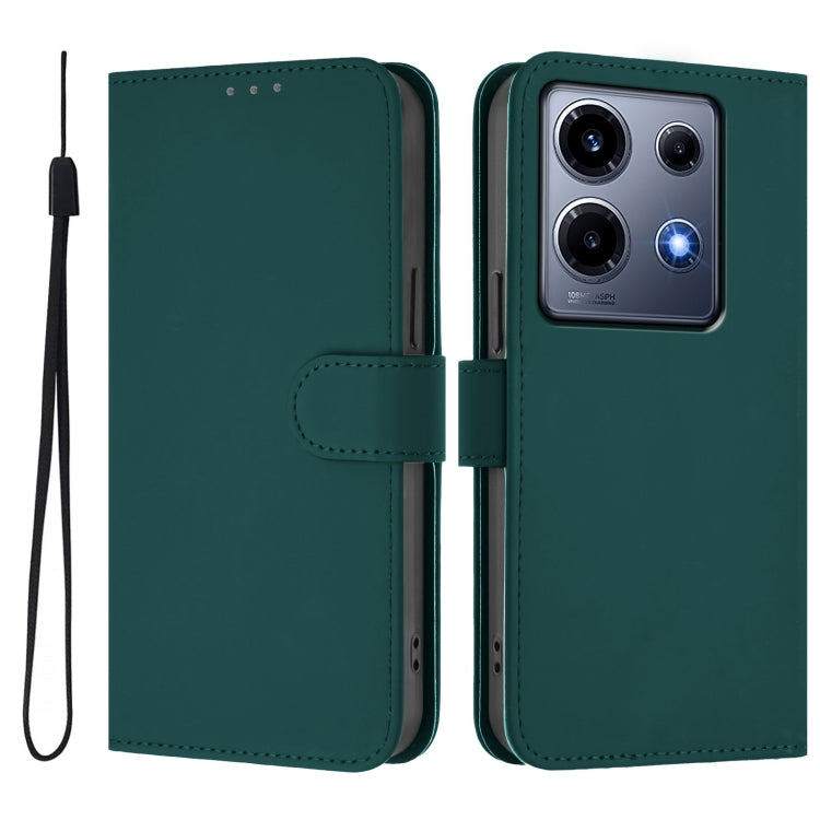 For Infinix Note 30 VIP Skin Feel Solid Color Leather Phone Case with Lanyard
