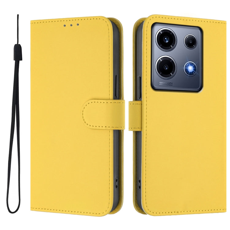 For Infinix Note 30 VIP Skin Feel Solid Color Leather Phone Case with Lanyard