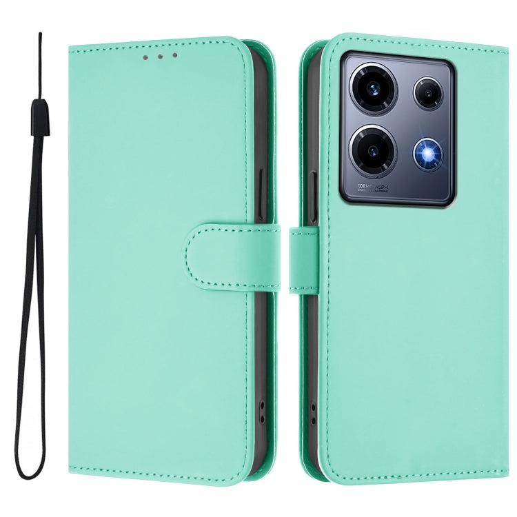 For Infinix Note 30 VIP Skin Feel Solid Color Leather Phone Case with Lanyard
