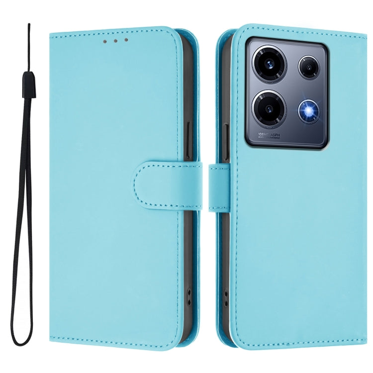 For Infinix Note 30 VIP Skin Feel Solid Color Leather Phone Case with Lanyard