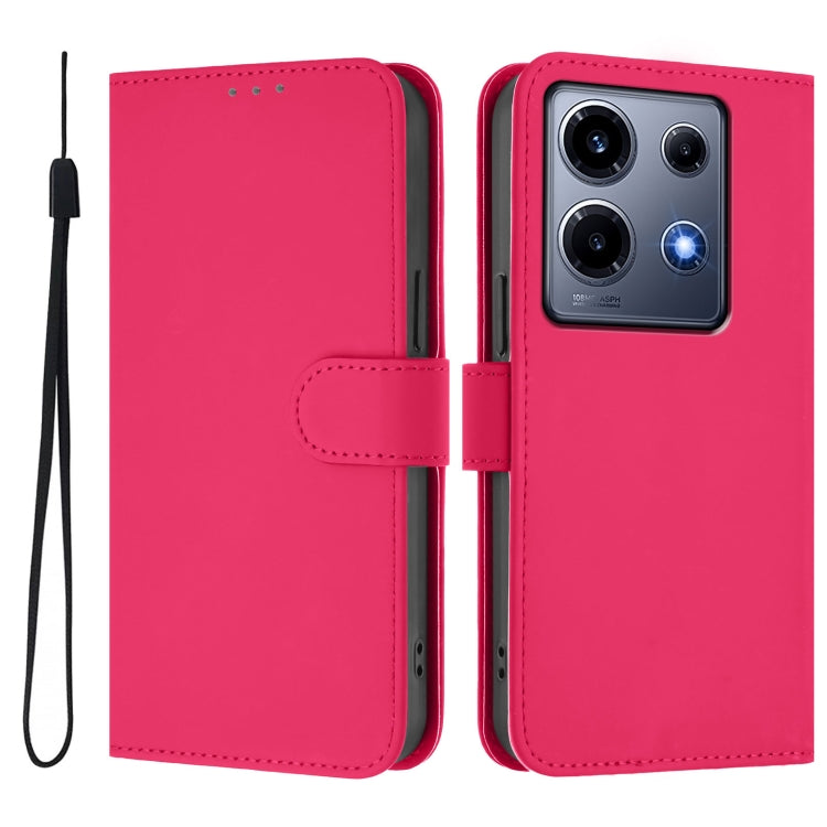 For Infinix Note 30 VIP Skin Feel Solid Color Leather Phone Case with Lanyard