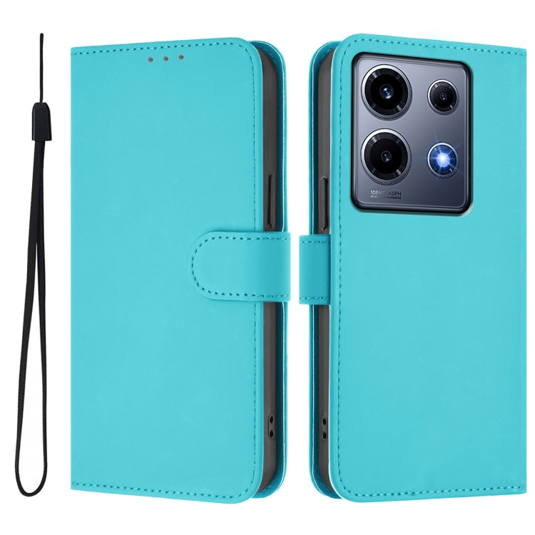 For Infinix Note 30 VIP Skin Feel Solid Color Leather Phone Case with Lanyard