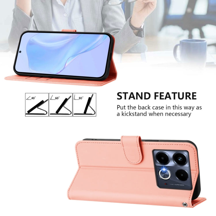 For Infinix Note 40 5G Skin Feel Solid Color Leather Phone Case with Lanyard