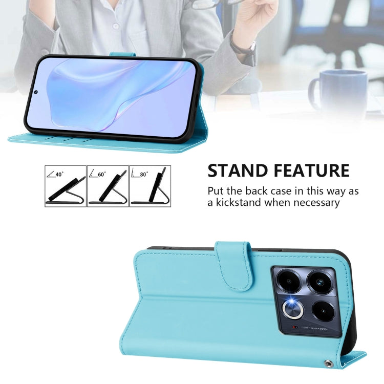 For Infinix Note 40 5G Skin Feel Solid Color Leather Phone Case with Lanyard
