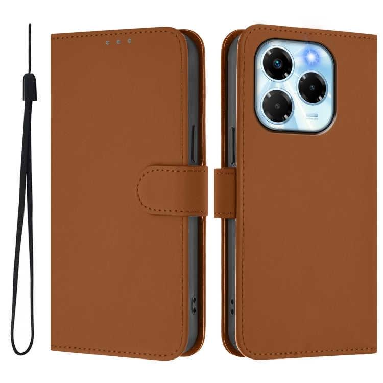 For Infinix Note 40X 5G Skin Feel Solid Color Leather Phone Case with Lanyard