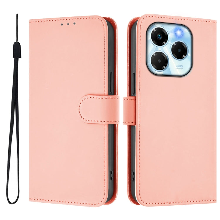 For Infinix Note 40X 5G Skin Feel Solid Color Leather Phone Case with Lanyard