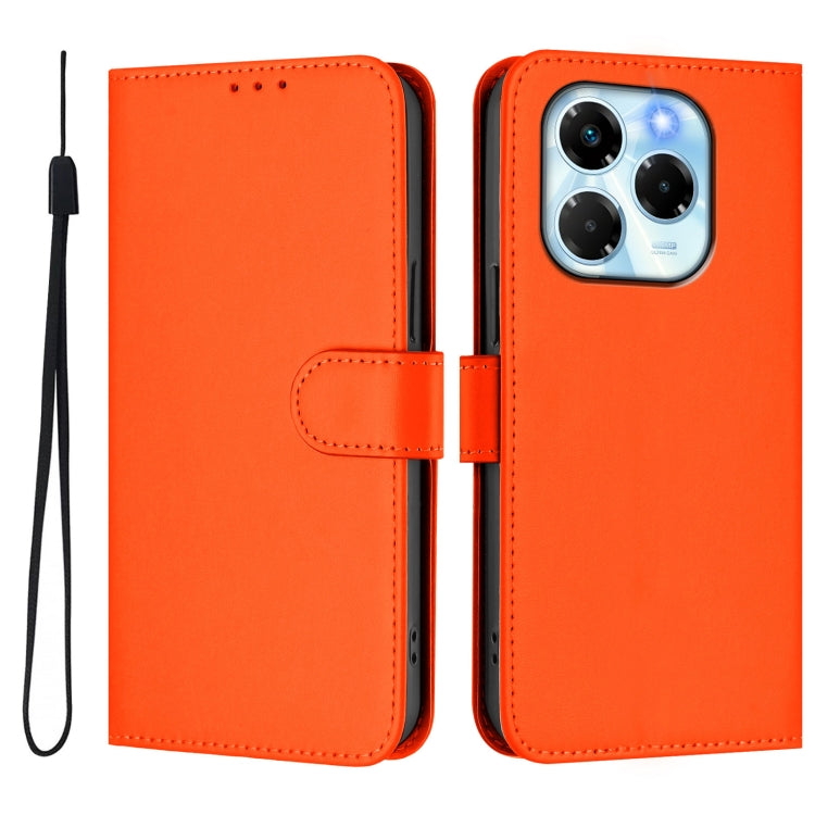 For Infinix Note 40X 5G Skin Feel Solid Color Leather Phone Case with Lanyard