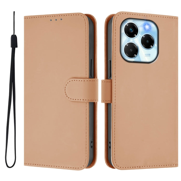 For Infinix Note 40X 5G Skin Feel Solid Color Leather Phone Case with Lanyard