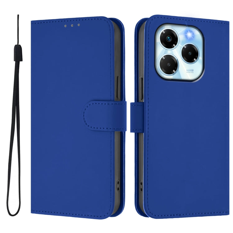 For Infinix Note 40X 5G Skin Feel Solid Color Leather Phone Case with Lanyard