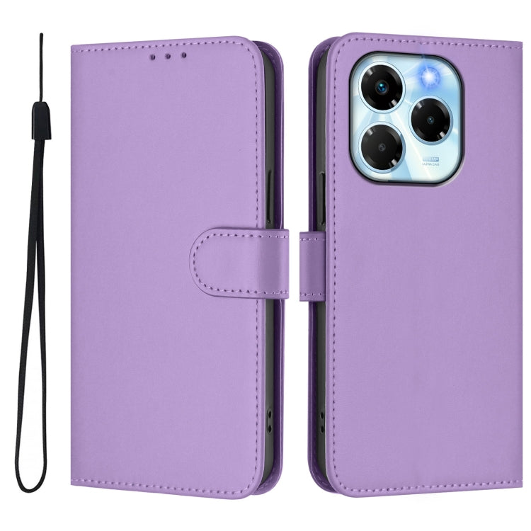 For Infinix Note 40X 5G Skin Feel Solid Color Leather Phone Case with Lanyard