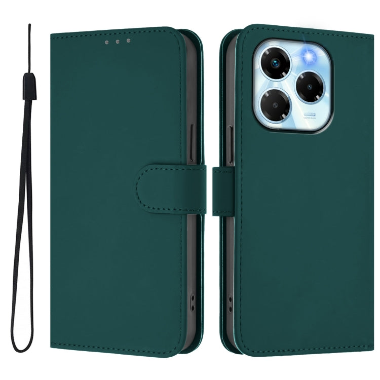 For Infinix Note 40X 5G Skin Feel Solid Color Leather Phone Case with Lanyard