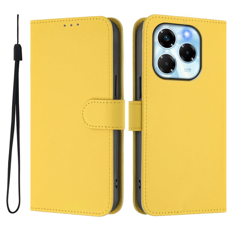 For Infinix Note 40X 5G Skin Feel Solid Color Leather Phone Case with Lanyard