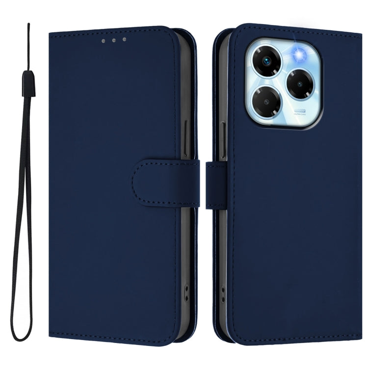 For Infinix Note 40X 5G Skin Feel Solid Color Leather Phone Case with Lanyard