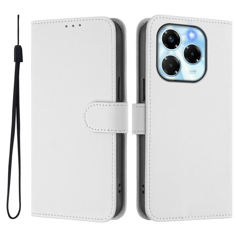 For Infinix Note 40X 5G Skin Feel Solid Color Leather Phone Case with Lanyard