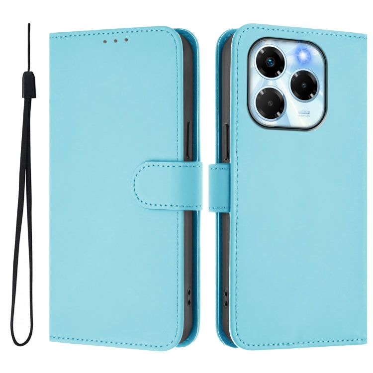 For Infinix Note 40X 5G Skin Feel Solid Color Leather Phone Case with Lanyard