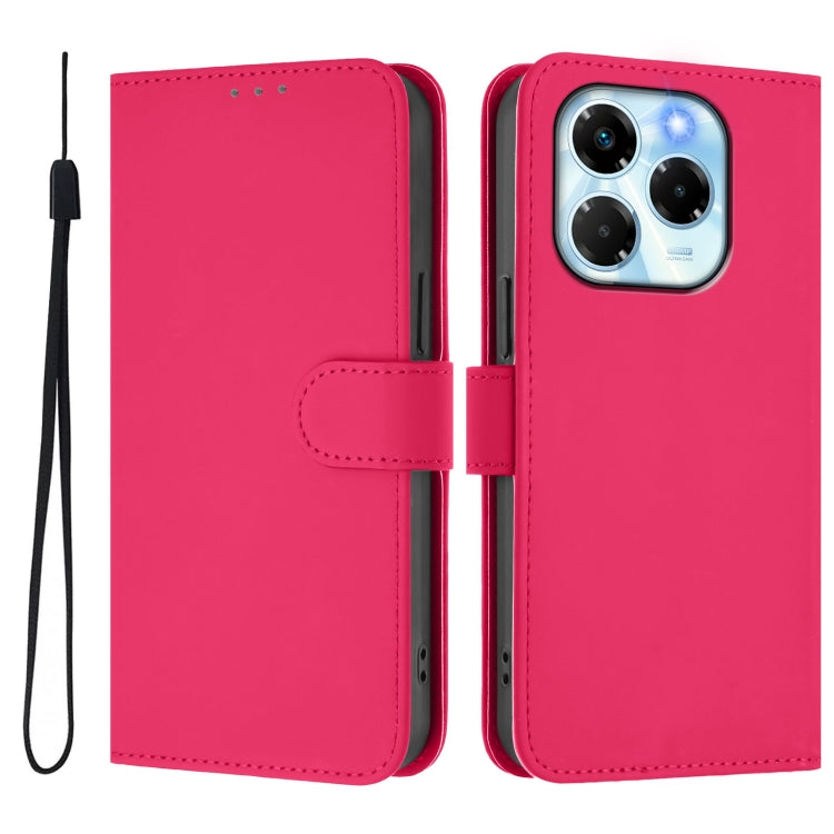 For Infinix Note 40X 5G Skin Feel Solid Color Leather Phone Case with Lanyard
