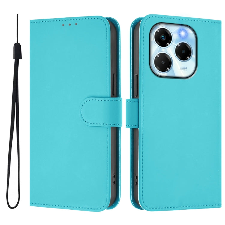 For Infinix Note 40X 5G Skin Feel Solid Color Leather Phone Case with Lanyard