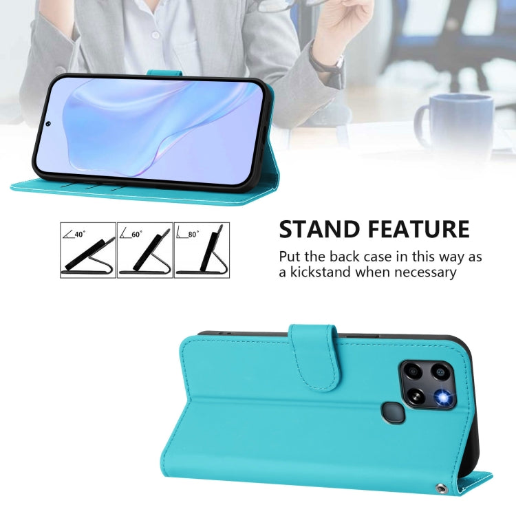 For Infinix Smart 6 / 6 Plus Skin Feel Solid Color Leather Phone Case with Lanyard