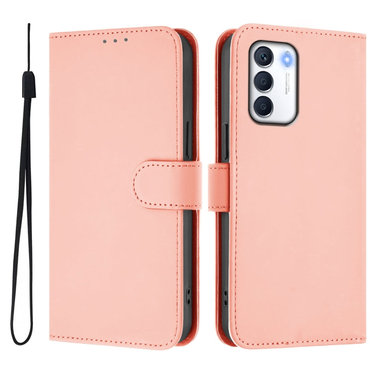 For Infinix Zero 5G 2023 Skin Feel Solid Color Leather Phone Case with Lanyard