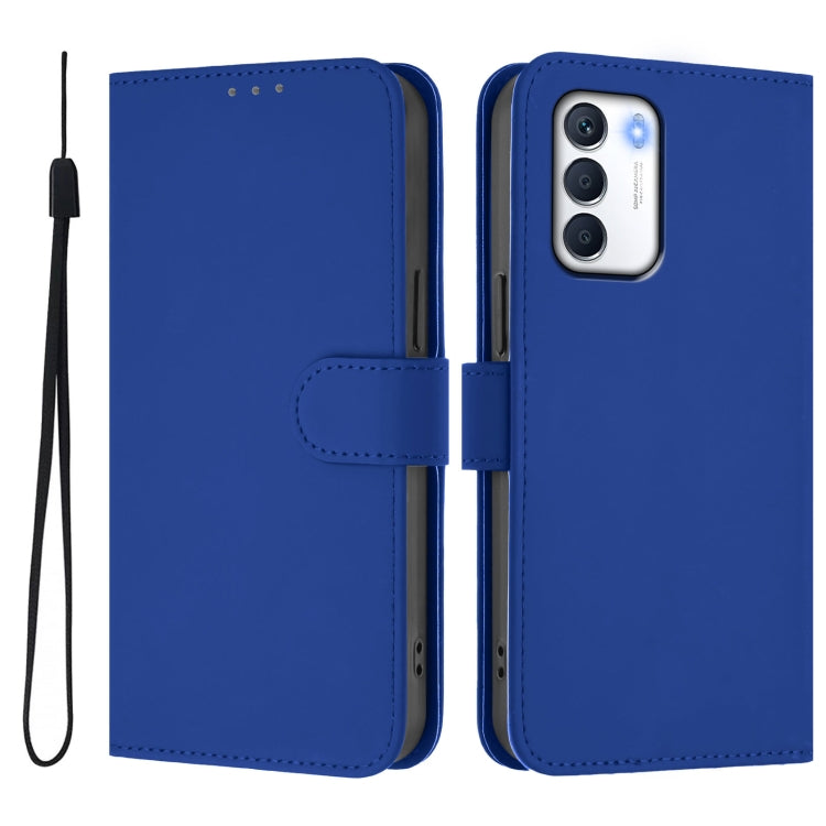 For Infinix Zero 5G 2023 Skin Feel Solid Color Leather Phone Case with Lanyard