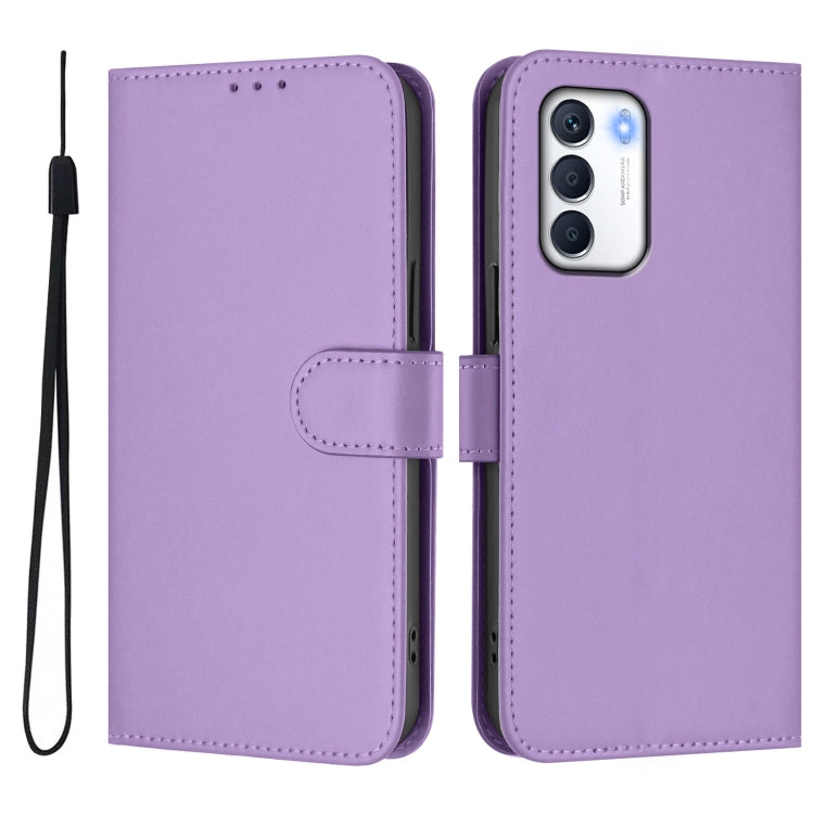 For Infinix Zero 5G 2023 Skin Feel Solid Color Leather Phone Case with Lanyard
