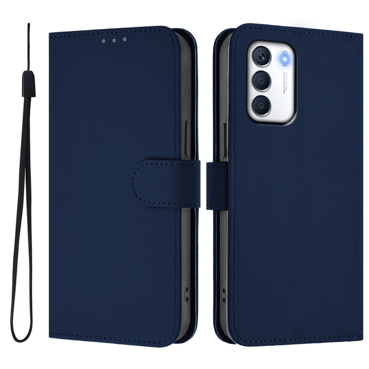 For Infinix Zero 5G 2023 Skin Feel Solid Color Leather Phone Case with Lanyard
