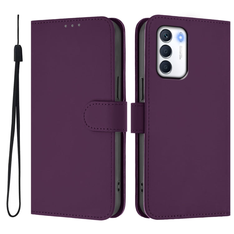 For Infinix Zero 5G 2023 Skin Feel Solid Color Leather Phone Case with Lanyard