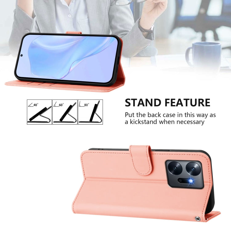 For Infinix Zero 20 Skin Feel Solid Color Leather Phone Case with Lanyard