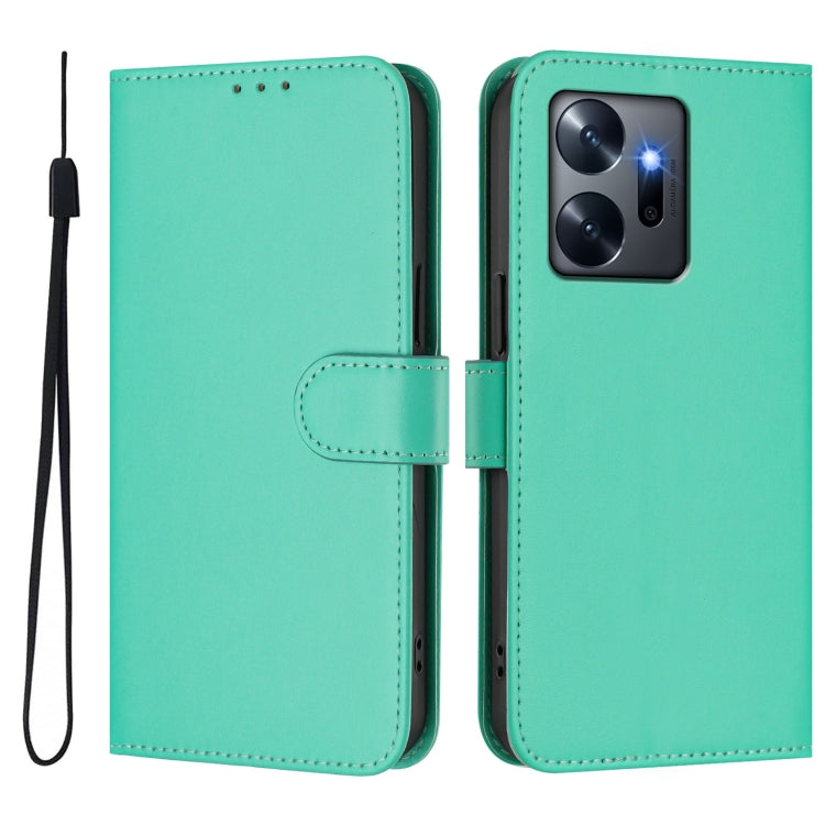 For Infinix Zero 20 Skin Feel Solid Color Leather Phone Case with Lanyard