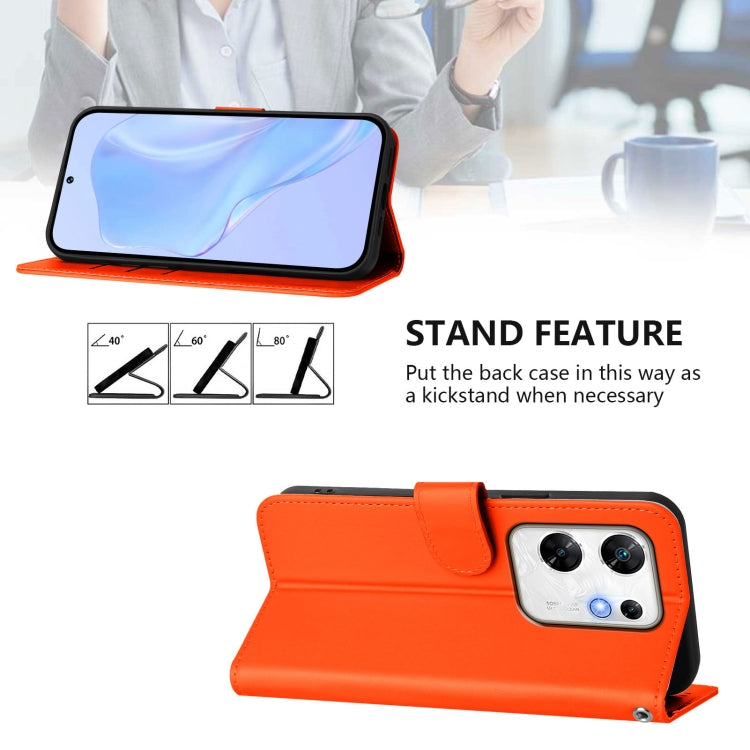 For Infinix Zero 30 4G Skin Feel Solid Color Leather Phone Case with Lanyard