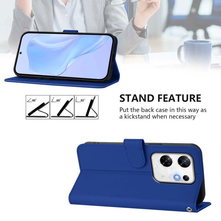 For Infinix Zero 30 4G Skin Feel Solid Color Leather Phone Case with Lanyard