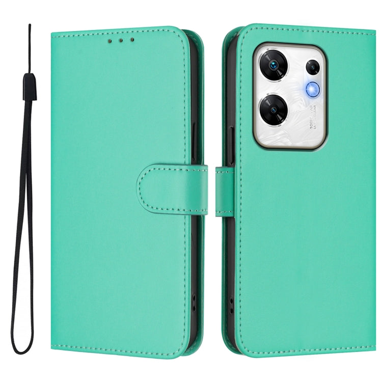 For Infinix Zero 30 4G Skin Feel Solid Color Leather Phone Case with Lanyard