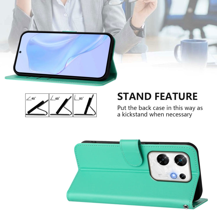 For Infinix Zero 30 4G Skin Feel Solid Color Leather Phone Case with Lanyard