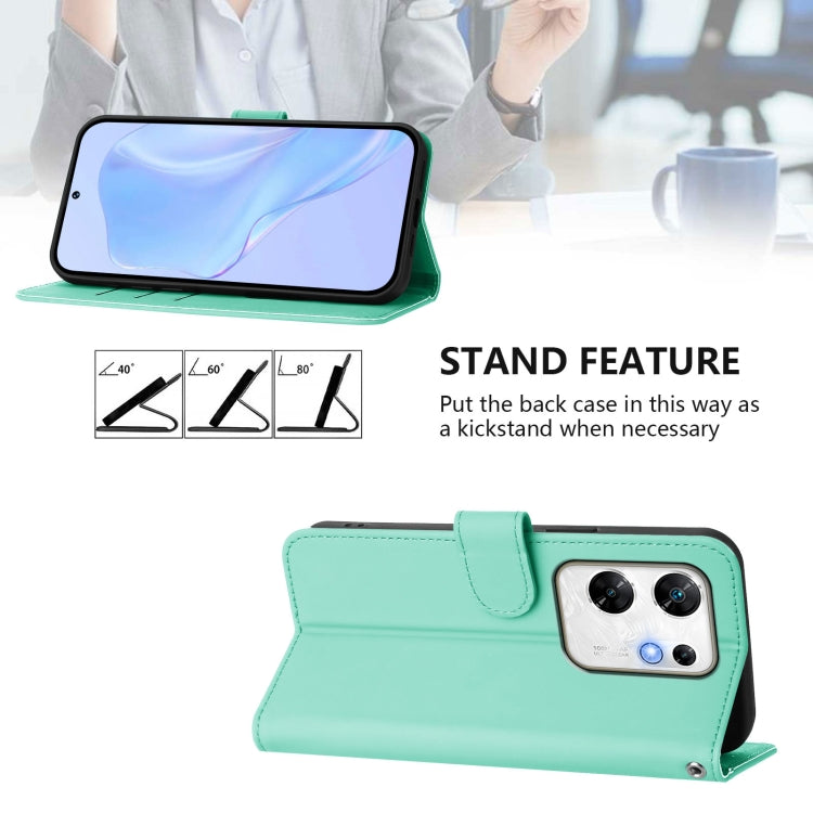 For Infinix Zero 30 4G Skin Feel Solid Color Leather Phone Case with Lanyard