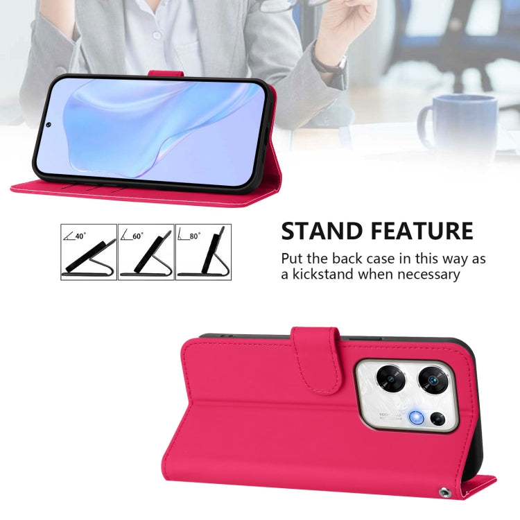For Infinix Zero 30 4G Skin Feel Solid Color Leather Phone Case with Lanyard