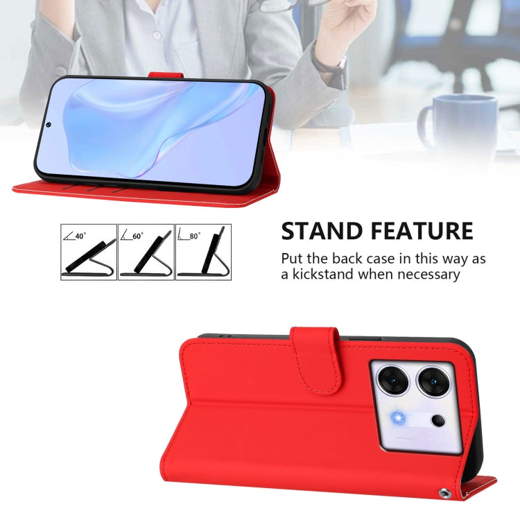 For Infinix Zero 30 5G Skin Feel Solid Color Leather Phone Case with Lanyard