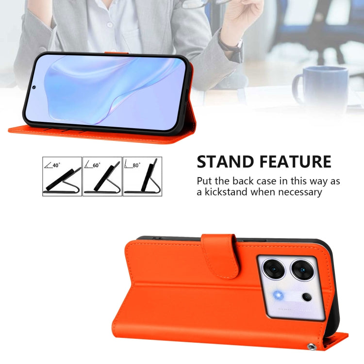 For Infinix Zero 30 5G Skin Feel Solid Color Leather Phone Case with Lanyard