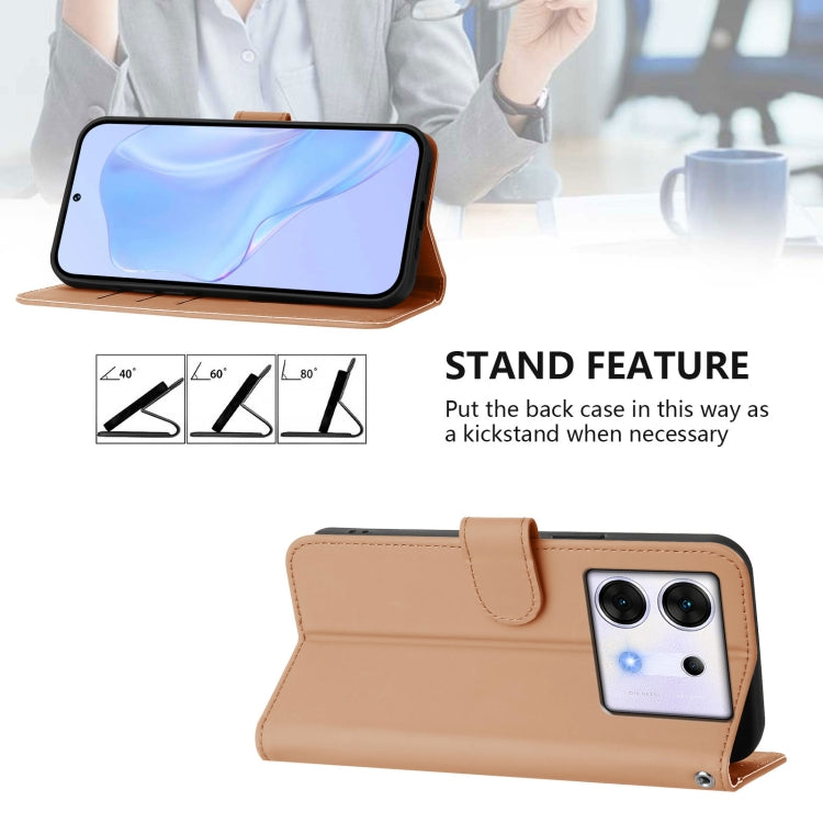 For Infinix Zero 30 5G Skin Feel Solid Color Leather Phone Case with Lanyard