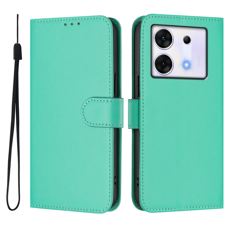 For Infinix Zero 30 5G Skin Feel Solid Color Leather Phone Case with Lanyard