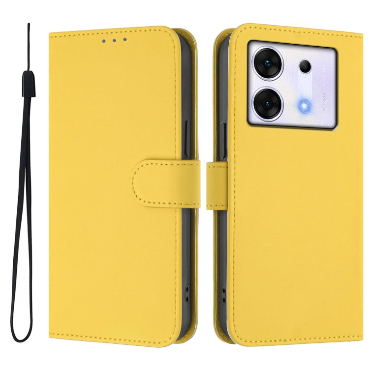 For Infinix Zero 30 5G Skin Feel Solid Color Leather Phone Case with Lanyard